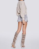 KIRIA PUFF SLEEVE V NECK SWEATER image number null